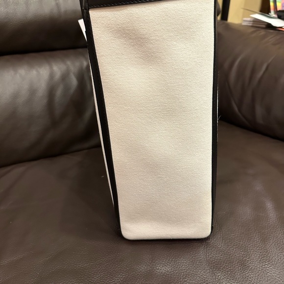 NEW WITH TAGS - B-ARMY LEATHER-TRIMMED CANVAS SHOPPER TOTE - Picture 8 of 15